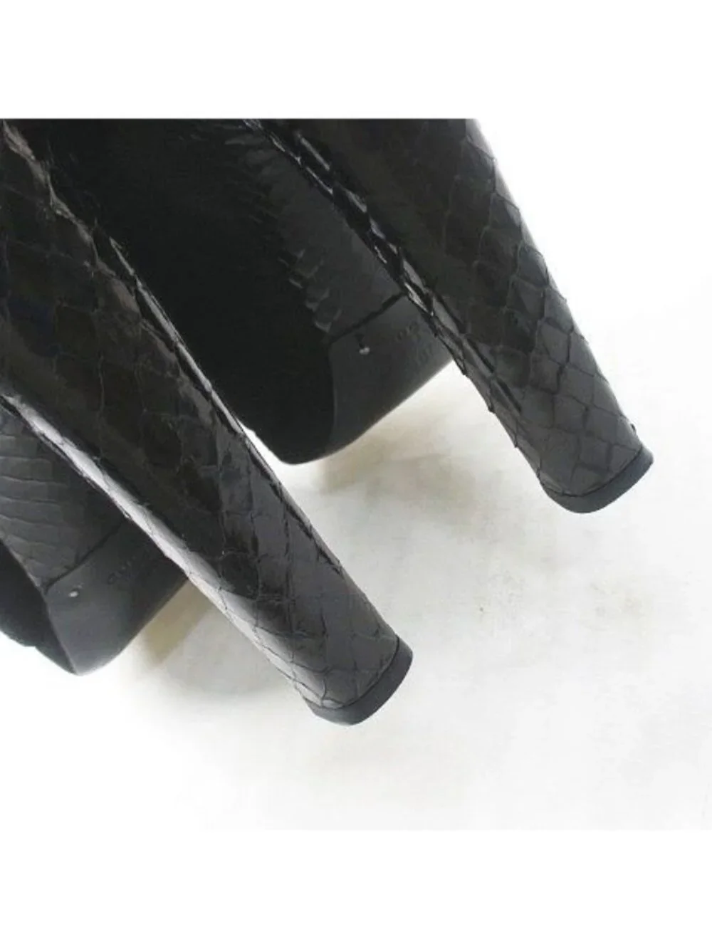 Gucci Middle Boots Side Gathered Ribbon Black Suede 38 - Picture 7 of 8